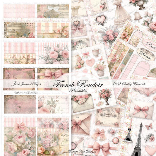 Digital Scrapbooking French Boudoir No.1 Kit Instant Download