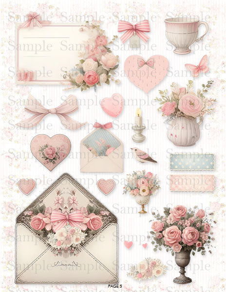 Kit de scrapbooking numérique boudoir français n°1 - Téléchargement instantané
