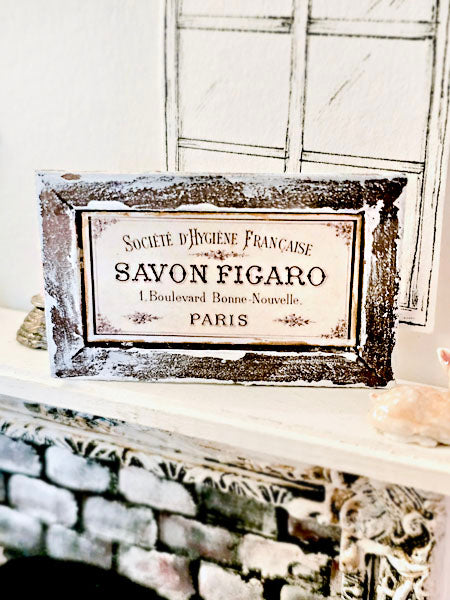 Miniature French Sign No.8 Art Dollhouse Wall Decor 1:12 Scale