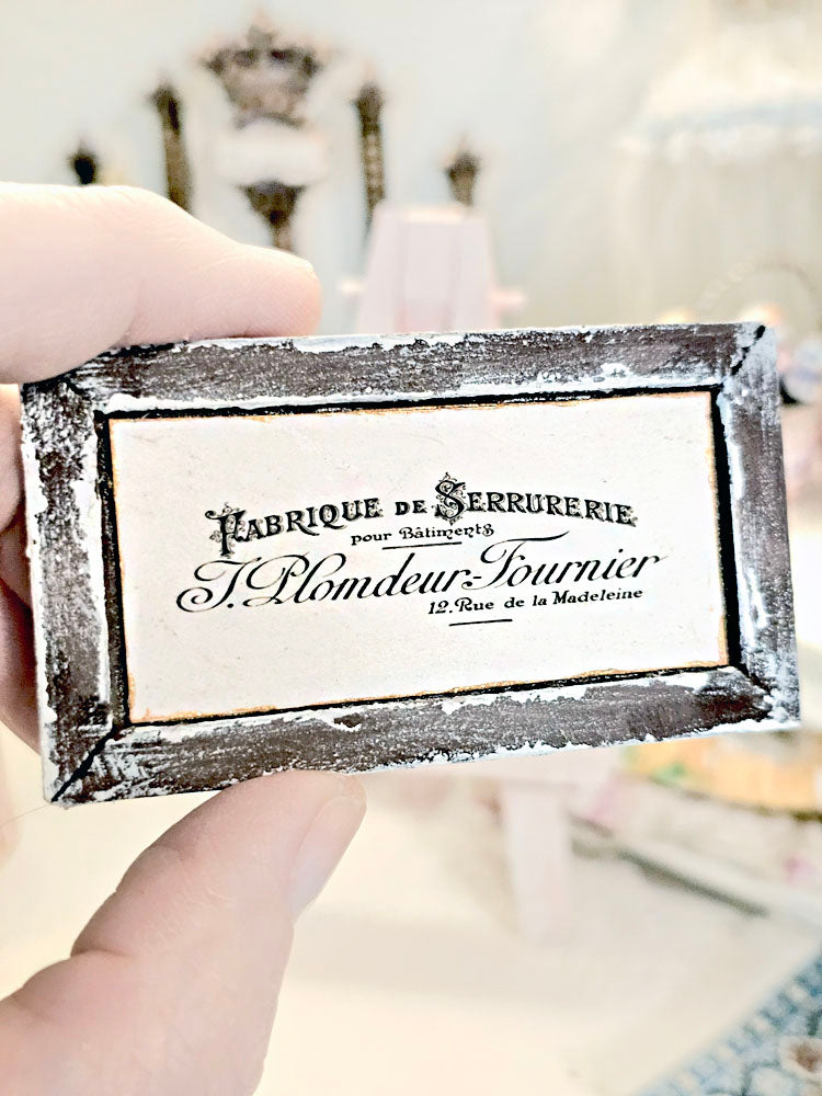 Miniature French Sign No.9 Art Dollhouse Wall Decor 1:12 Scale