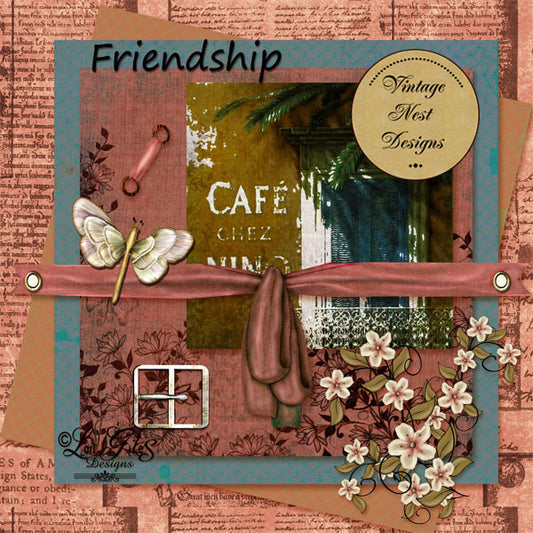 Digital Scrapbooking Friendship Kit Instant Download