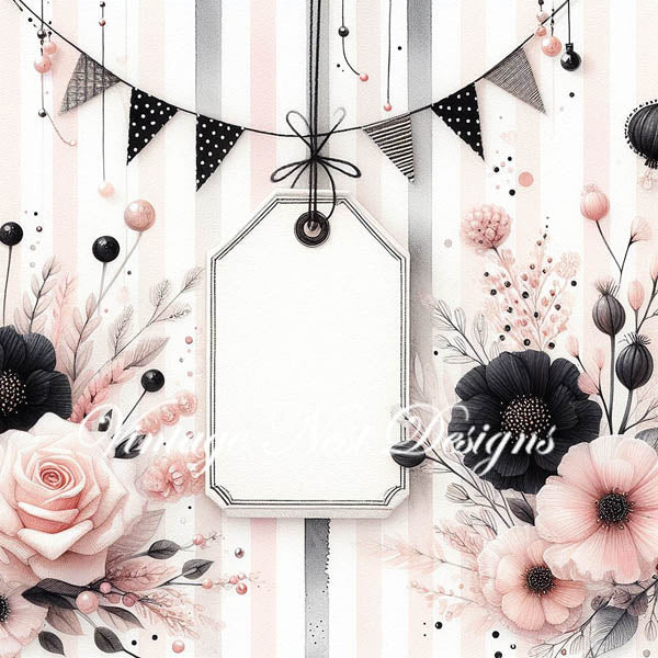 Digital Scrapbooking Pink & Black Layouts No.2 Illustration Instant Download