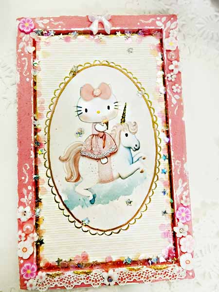 Miniature Goodbye Kitty No.1 Art 1:12 Scale Dollhouse Wall Picture