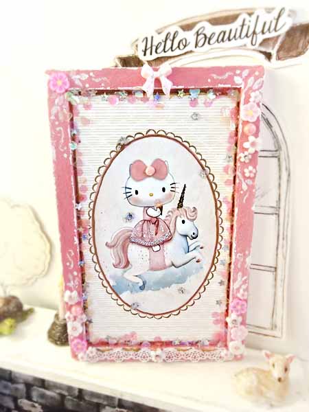 Image murale de maison de poupée Miniature Goodbye Kitty n°1 Art à l'échelle 1:12