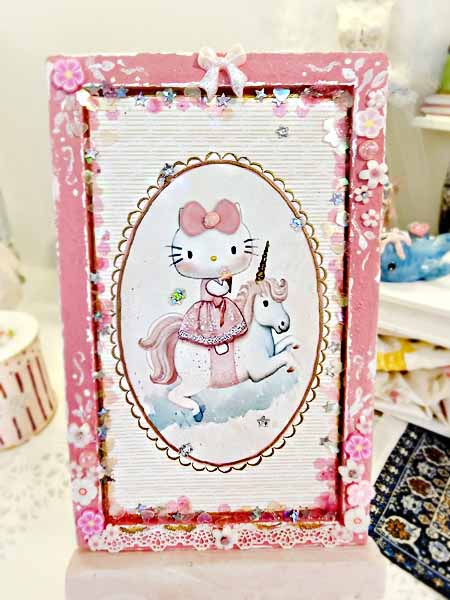 Miniature Goodbye Kitty No.1 Art 1:12 Scale Dollhouse Wall Picture