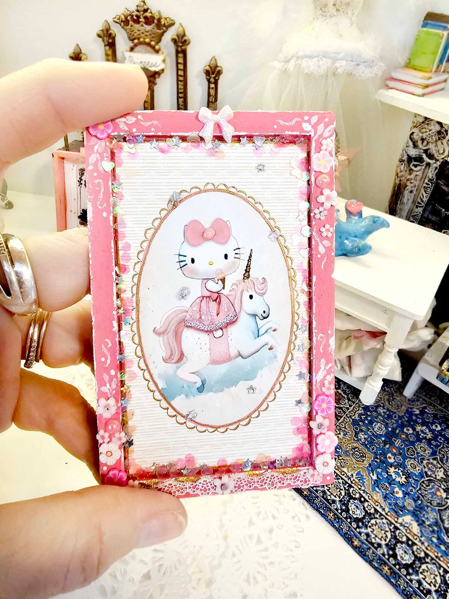 Miniature Goodbye Kitty No.1 Art 1:12 Scale Dollhouse Wall Picture