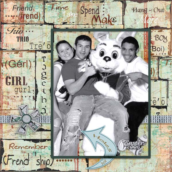 Digital Scrapbooking Grungy Alpha Quick Page No.1 Instant Download
