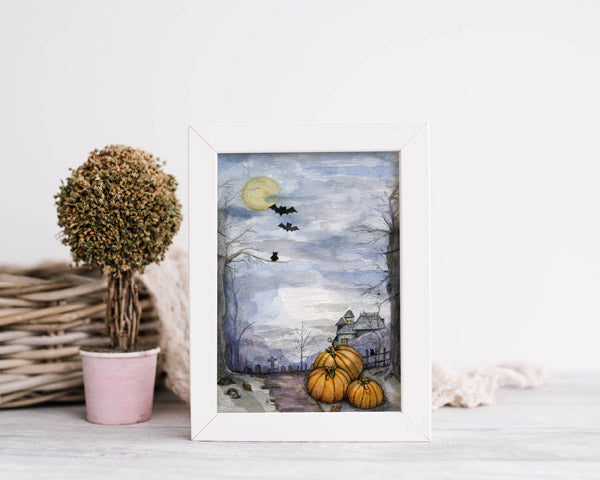 Impressions numériques Citrouilles d'Halloween N°3 Peinture aquarelle