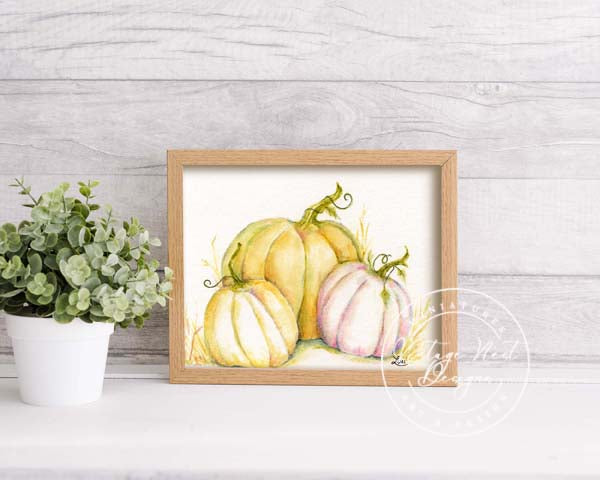 Citrouilles d'Halloween imprimées en numérique n°4 Téléchargement instantané à l'aquarelle