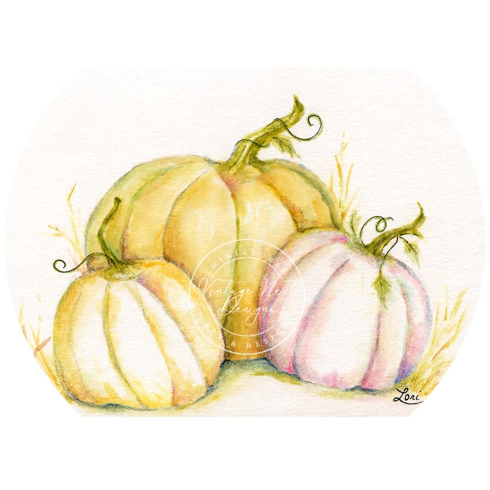 Citrouilles d'Halloween imprimées en numérique n°4 Téléchargement instantané à l'aquarelle