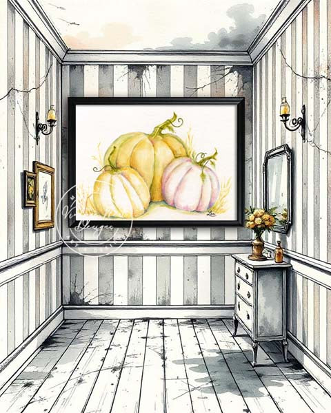 Citrouilles d'Halloween imprimées en numérique n°4 Téléchargement instantané à l'aquarelle