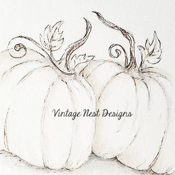 Digital Print Halloween Pumpkins No.7 Pen & Ink Miniature Instant Download
