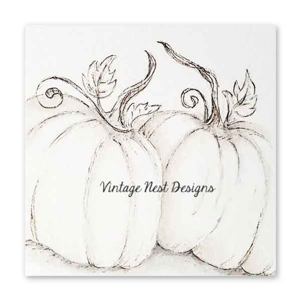 Digital Print Halloween Pumpkins No.7 Pen & Ink Miniature Instant Download