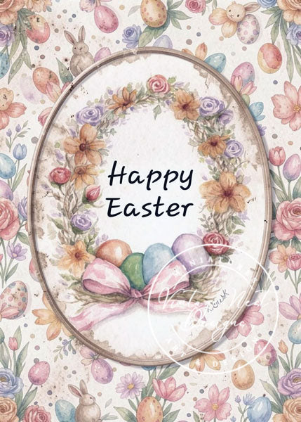 Digital Print Happy Easter No.1 Illustration Instant Download