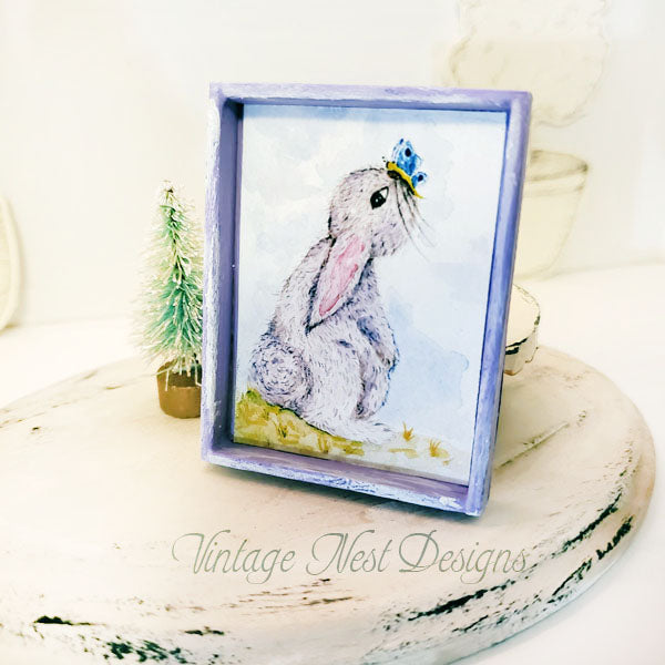 Miniature de maison de poupée faite main Papillon Lapin n° 1:3