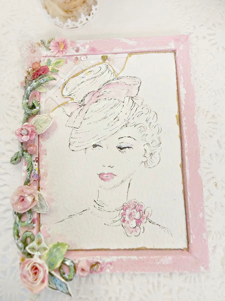 Miniature Hello Beautiful No.6 andmade Framed Art for Dollhouse Diorama Shadow Box (Copy)