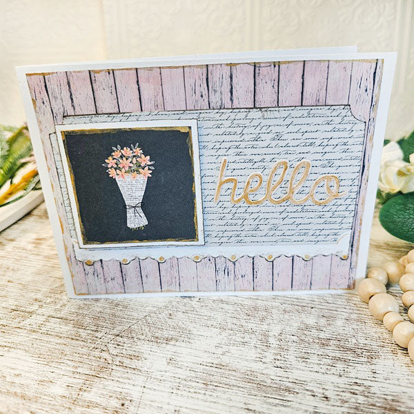 Hello Card No.1 Greeting Blank Inside Handmade One of a Kind