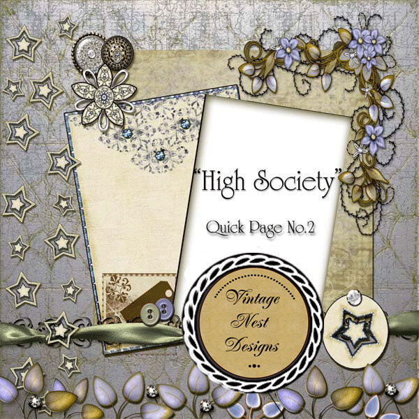 Scrapbooking Numérique Haute Société Page Rapide N°2 Téléchargement Immédiat