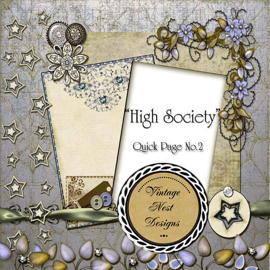 Digital Scrapbooking High Society Quick Page Nr. 2 Sofortiger Download