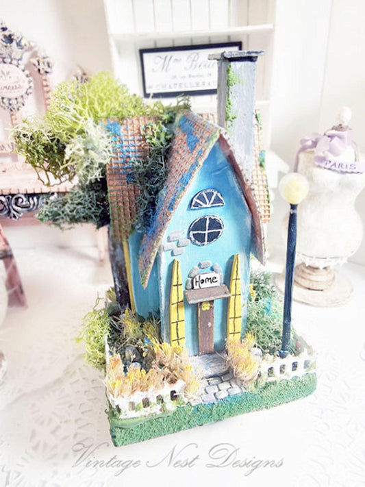 Miniature Putz House No.26 Handmade Home Decor Diorama Shadow Box
