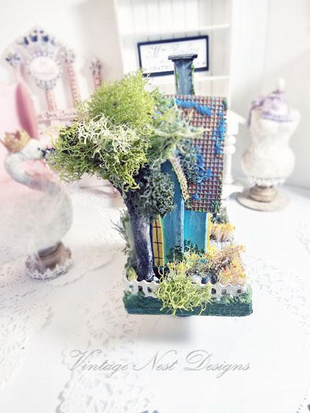 Miniature Putz House No.26 Handmade Home Decor Diorama Shadow Box