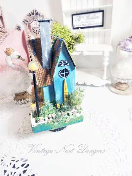 Miniature Putz House No.26 Handmade Home Decor Diorama Shadow Box