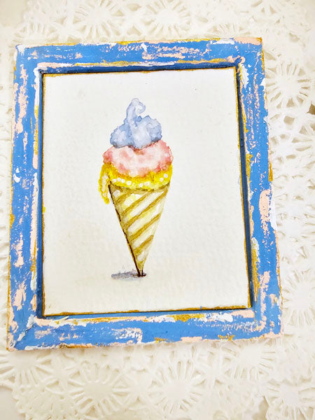 Miniature Ice Cream Cone No.1-5 Dollhouse Wall Decor 1:12 Scale Diorama Shadow Box