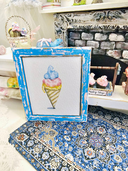 Miniature Ice Cream Cone No.1-5 Dollhouse Wall Decor 1:12 Scale Diorama Shadow Box