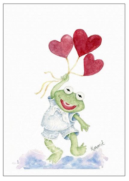 Impression numérique Kermit n°1 Peinture aquarelle de personnage enfantin Téléchargement instantané
