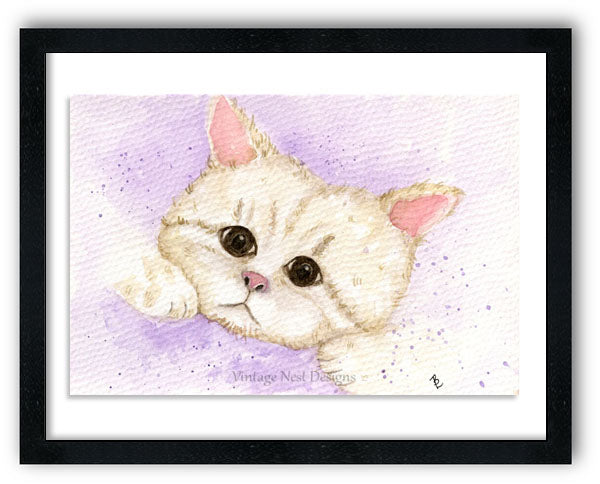 Impression numérique Chatton n°4 Peinture à l'aquarelle Téléchargement instantané