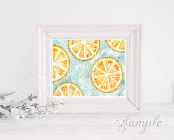 Digital Print Lemons No.2 Watercolor Painting Instant Download
