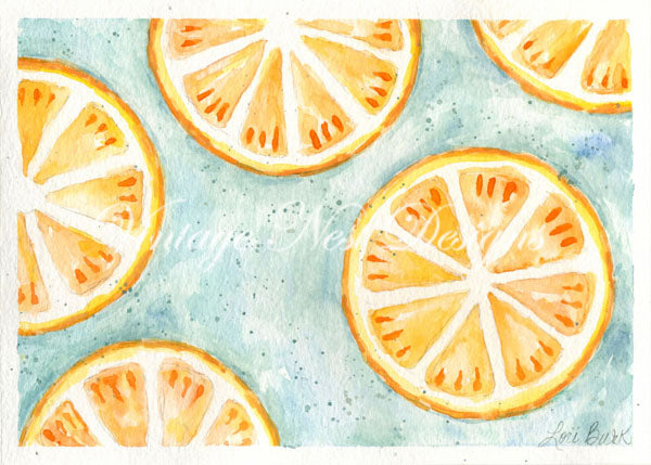 Digital Print Lemons No.2 Watercolor Painting Instant Download