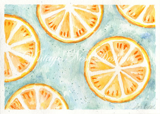 Citrons Nº2 Impression Numérique Aquarelle Scrapbooking