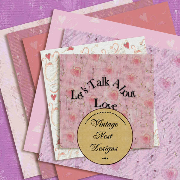 Digital Scrapbooking Lets Talk about Love Kit Instant Download