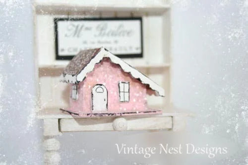 Miniature Little Pink House No.2 Handmade