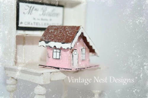 Miniature Little Pink House No.2 Handmade