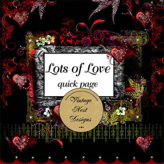 Digital Print Lots of Love Quick Page No.1 Illustration Instant Download