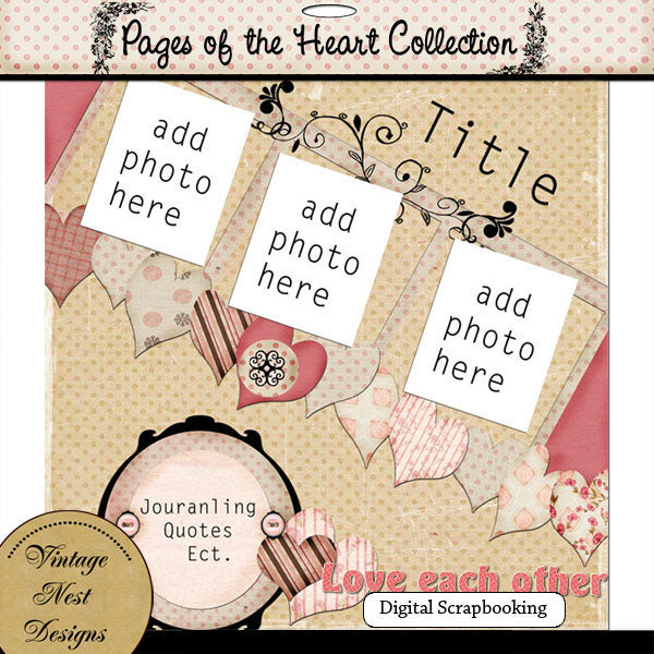 Aimez-vous les uns les autres - Page rapide n° 1 - Impression numérique - Scrapbooking