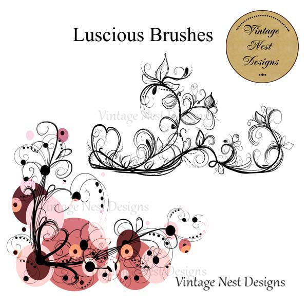 Digital Scrapbooking Luscious Brushes No.1 & 2 Instant Download