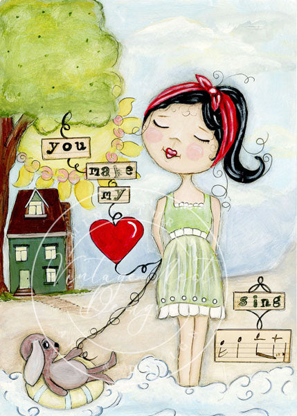 Digitaler Druck „You Make My Heart Sing No.1“ Acrylbild Sofortiger Download