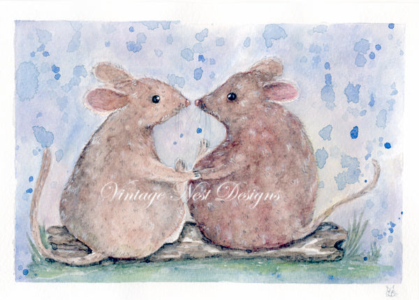 Souris imprimée numériquement n°9 Peinture aquarelle Téléchargement instantané