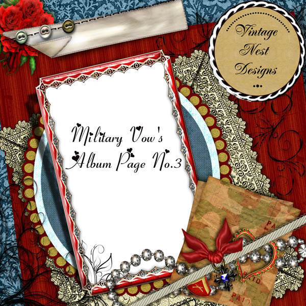 Scrapbooking numérique Vœux militaires Page rapide n°3 Téléchargement instantané