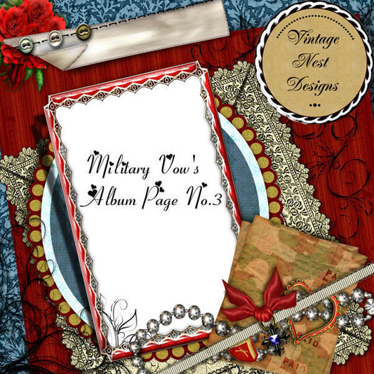 Scrapbooking numérique Vœux militaires Page rapide n°3 Téléchargement instantané