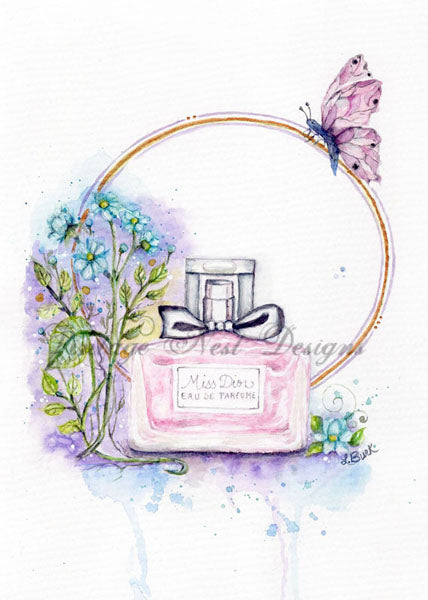 Digital Print Miss Dior No.1 Digital Print Watercolor Instant Download