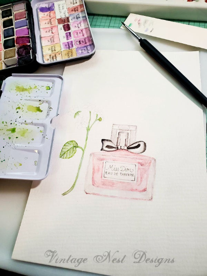 Digital Print Miss Dior No.1 Digital Print Watercolor Instant Download