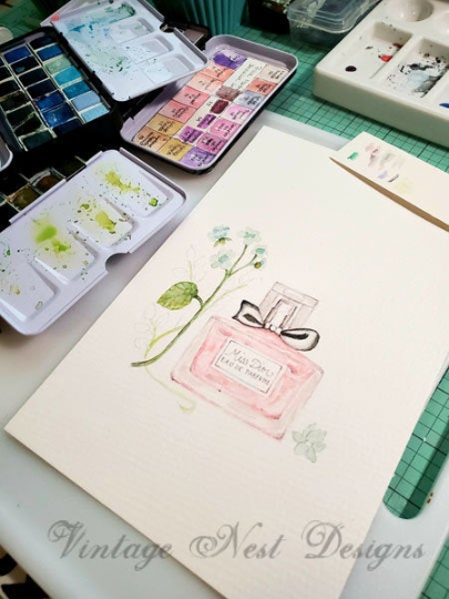 Digital Print Miss Dior No.1 Digital Print Watercolor Instant Download