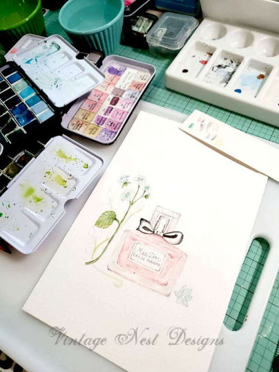 Digital Print Miss Dior No.1 Digital Print Watercolor Instant Download