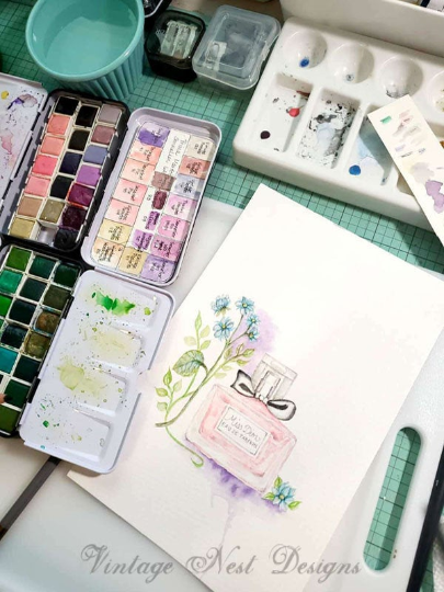 Digital Print Miss Dior No.1 Digital Print Watercolor Instant Download
