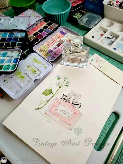 Digital Print Miss Dior No.1 Digital Print Watercolor Instant Download