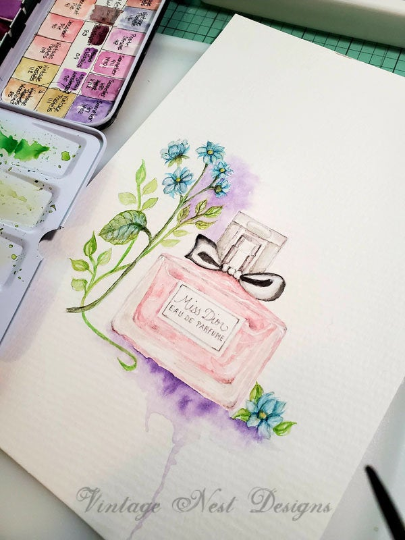 Digital Print Miss Dior No.1 Digital Print Watercolor Instant Download